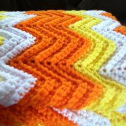 Halloween Ripple Crochet Baby Afghan Blanket